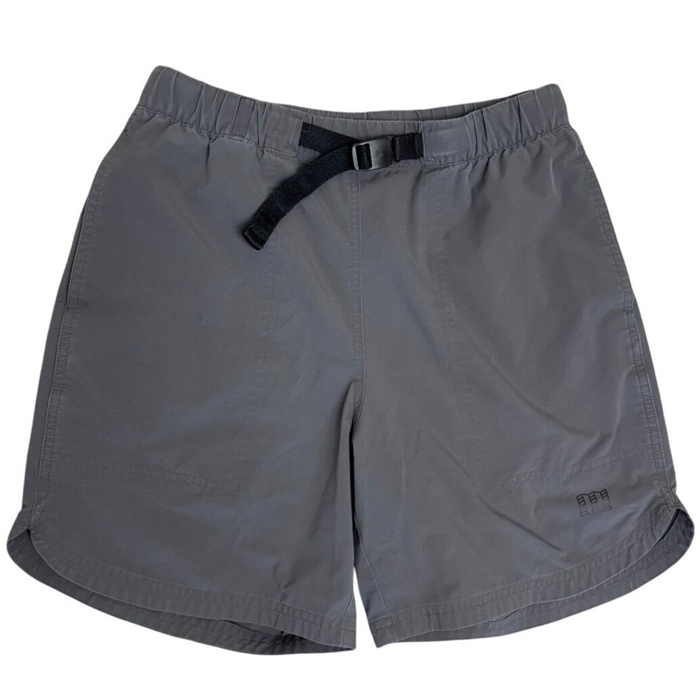 Topo Designs Shorts Mens S Mountain Belted 7" Inseam Grey Stretch Spring 23